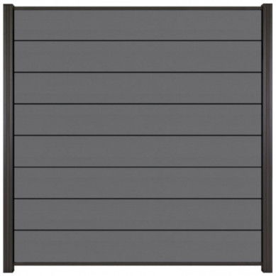 C-Wood Zelfbouw schutting composiet Modular rock grey - antraciet alu accessoires (180 x 200 cm)