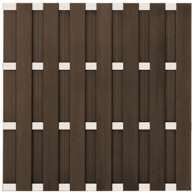 C-Wood Zelfbouw schutting composiet Bari donker bruin met blank alu accessoires (180 x 180 cm)