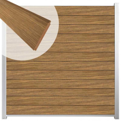 C-Wood Zelfbouw schutting hardhout Mix & Match Thermo Fraké - wit alu accessoires (180 x 180 cm)