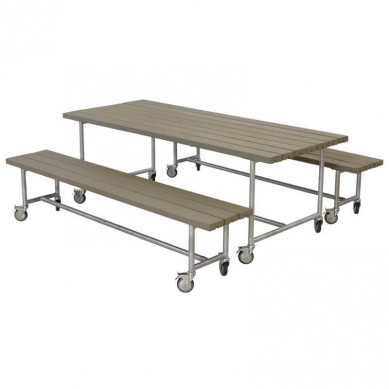 Plus Danmark picknickset vuren geimpregneerd | Urban grijsbruin 87 x 207 x 74 cm