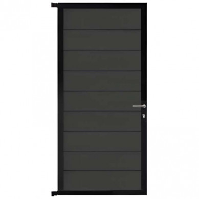 C-Wood Tuindeur aluminium zwart frame Modular - composiet antraciet (90 x 200 cm)