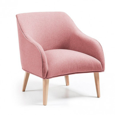 La Forma stoel Lobby | roze Varese stof met houten poten