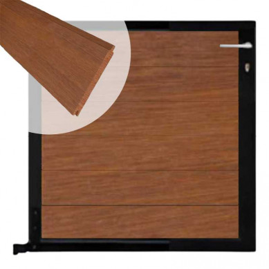 C-Wood Tuinpoort aluminium zwart frame Mix & Match - hardhout Bamboe (90 x 90 cm)
