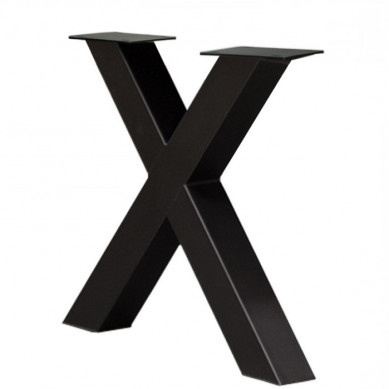 HomingXL Industrieel onderstel X- poot | zwart metaal | 10 x 10 cm (2 stuks)