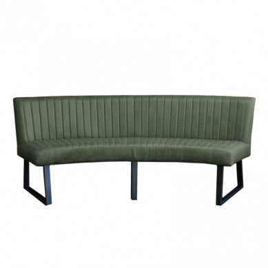 HomingXL Eetkamerbank - Hengelo - lederlook Missouri groen 10 - geschikt voor ovale tafel 200 cm