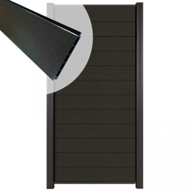 C-Wood Zelfbouw schutting composiet Mix & Match antraciet - antraciet alu accessoires (90 x 180 cm)