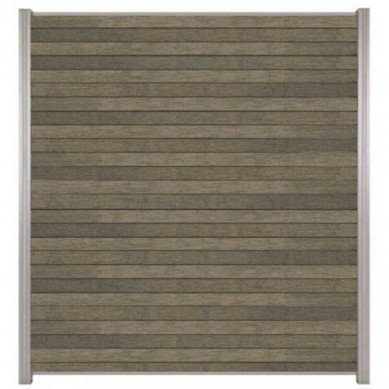 C-Wood Zelfbouw schutting composiet Rhombus Double grijs - blank alu accessoires (180 x 200 cm)