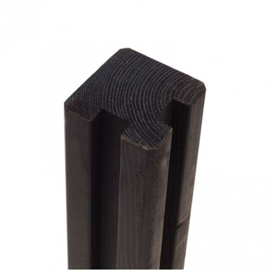 Plus Danmark Hoekpaal rabatsysteem vuren | Plus Plank 9 x 9 cm zwart (188 cm) geschaafd