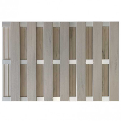 C-Wood Zelfbouw schutting composiet Bari steengrijs gevlamd met blank alu accessoires (180 x 123 cm)