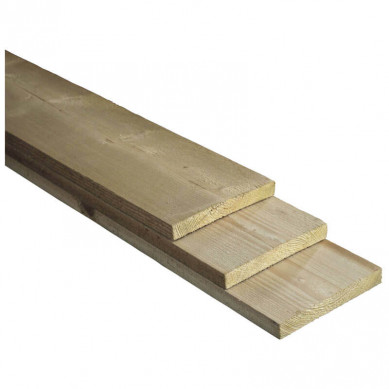 GarPro plank zachthout 2,8 x 27,5 cm bezaagd (lengtes 400 en 500 cm)