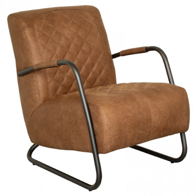 HomingXL Industriële fauteuil Voyager | pilotenleer Niagara cognac 06 | 78 cm breed
