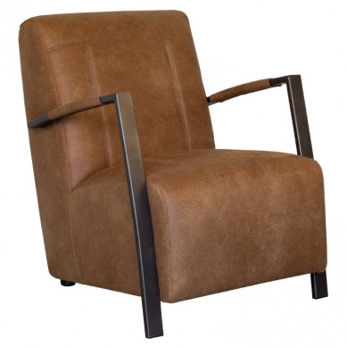 HomingXL Industriële fauteuil Rosetta | pilotenleer Niagara cognac 06 | 64 cm breed