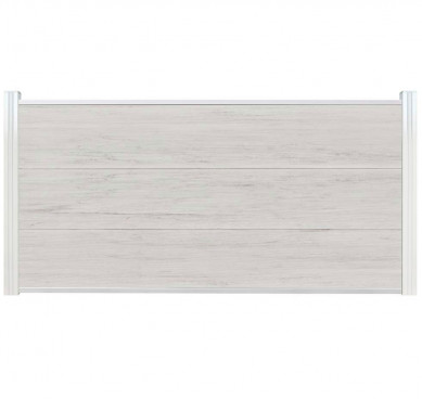 C-Wood Schutting composiet Como bi-color beige met blank aluminium kader (180 x 90 cm)