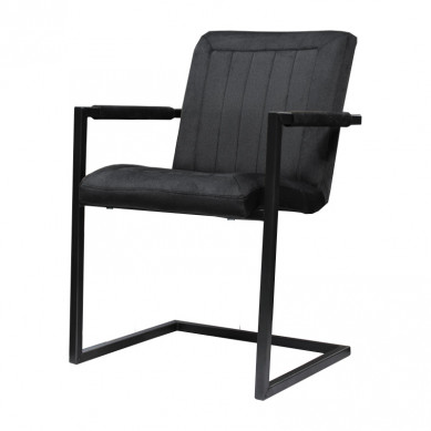 HomingXL Eetkamerstoel - Lara met leuning - stof Element antraciet 01