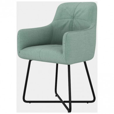 Bo Lundgren Eetkamerstoel - Arne - stof Bjorn grof geweven mint