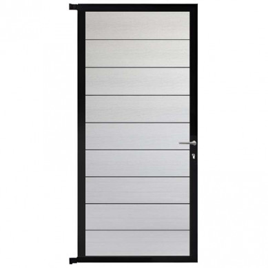 C-Wood Tuindeur aluminium zwart frame Modular - composiet wit (90 x 200 cm)