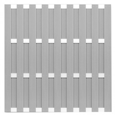 C-Wood schutting composiet Ibiza grijs (180 x 180 cm) met blank aluminium frame