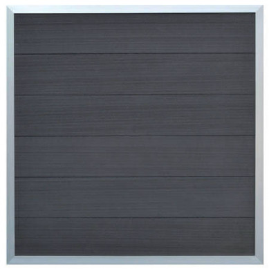 C-Wood Schutting composiet Torino antraciet met blank aluminium kader (180 x 180 cm)