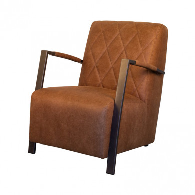HomingXL Industriële fauteuil Viking | pilotenleer Niagara cognac 06 | 66 cm breed