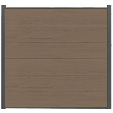C-Wood Schutting composiet Como vergrijsd bruin met antraciet aluminium kader (180 x 180 cm)