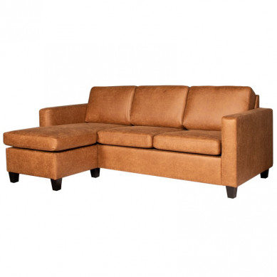 HomingXL loungebank Swing chaise longue links | stof Missouri cognac 03 | 2,08 x 1,36 mtr breed