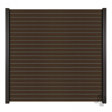 Elephant Schutting Dark Line aluminium Rhombus 24L 1800x1800mm horizontaal co-ex natural dark brown