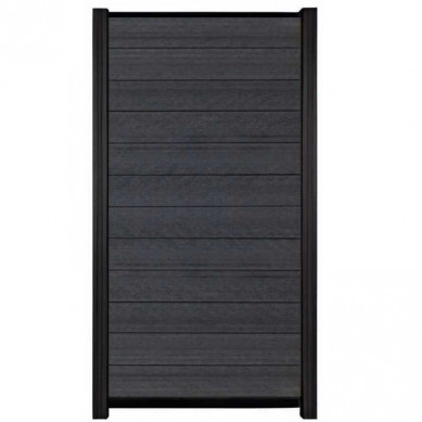 C-Wood Schutting composiet co-extrusie Garda antraciet met zwart aluminium kader (90 x 180 cm)