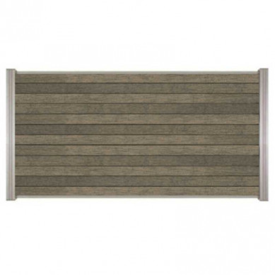 C-Wood Zelfbouw schutting composiet Rhombus Double grijs - blank alu accessoires (180 x 90 cm)