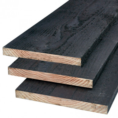 TrendHout plank lariks douglas zwart geimpregneerd 2,2 x 20,0 cm (5,00 mtr) gezaagd