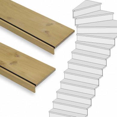 Stepwood Stepwood traprenovatie compleet - 1 draai - 16 treden Eiken Rustiek Anti-slip