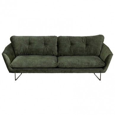 Bo Lundgren 3 zitsbank - Kuddar - velours Adore Hunter groen 156