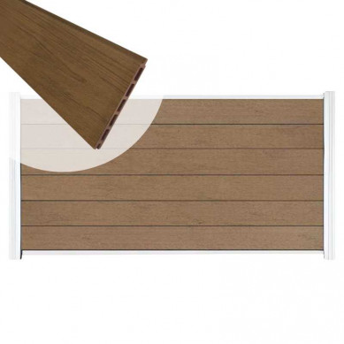 C-Wood Zelfbouw schutting composiet Mix & Match bruinvlam - wit alu accessoires (180 x 90 cm)