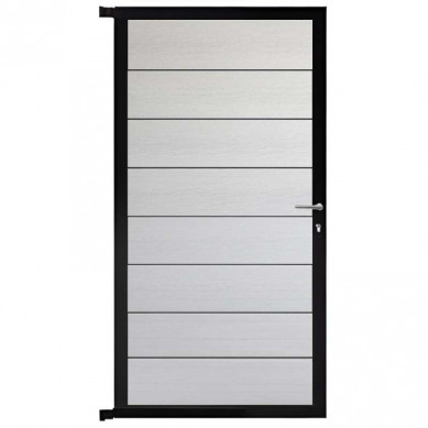 C-Wood Tuindeur aluminium zwart frame Modular - composiet wit (90 x 180 cm)