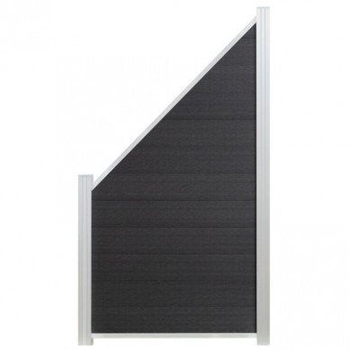 C-Wood Boven- en onderregel | Antraciet aluminium | Schutting schuin (90 x 180/93 cm)