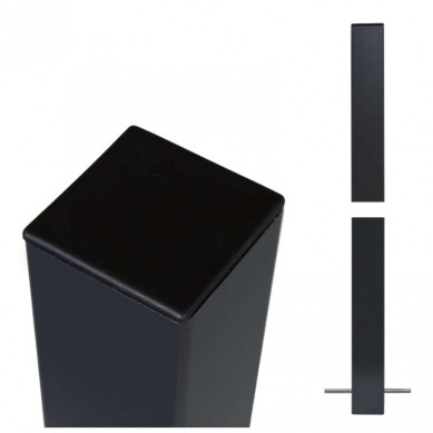 Plus Danmark Paal ijzer zonder voet gegalvaniseerd grijs/zwart 8 x 8 cm