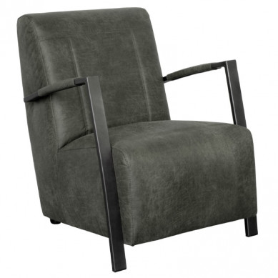 HomingXL Industriële fauteuil Rosetta | leer Colorado grijs 02 | 64 cm breed