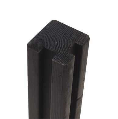 Plus Danmark hoekpaal rabatsysteem vuren | Plus Plank 9 x 9 cm zwart (268 cm) geschaafd