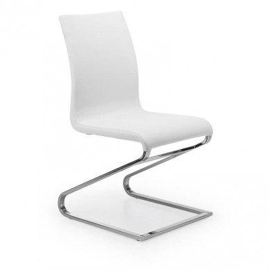La Forma stoel Zenit | wit synthetisch leer met verchroomde poot