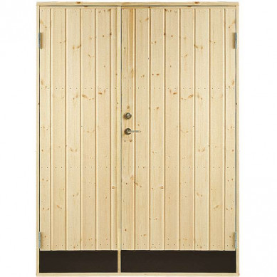 Plus Danmark Dubbele dichte deur incl. kozijn - Rechtsdraaiend - Onbehandeld - 127,8 x 197,8 cm