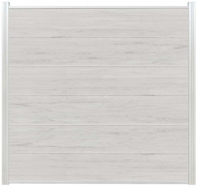 C-Wood Schutting composiet Como bi-color beige met blank aluminium kader (180 x 180 cm)