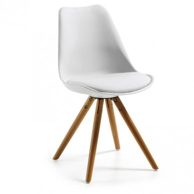 La Forma stoel Lars | witte kuipstoel met houten poten