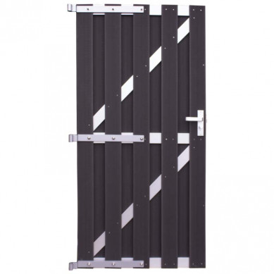 C-Wood Tuindeur composiet Capri antraciet met blank aluminium frame incl. hang en sluitwerk (90 x 180 cm)