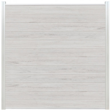 C-Wood Schutting composiet Garda bi-color beige met blank aluminium kader (180 x 180 cm)