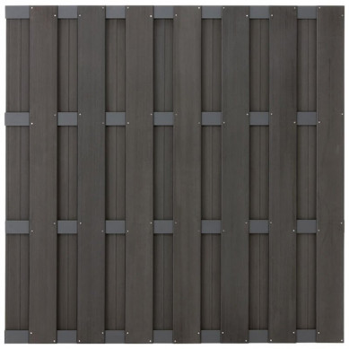 C-Wood Zelfbouw schutting composiet Bari antraciet met blank alu accessoires (180 x 180 cm)
