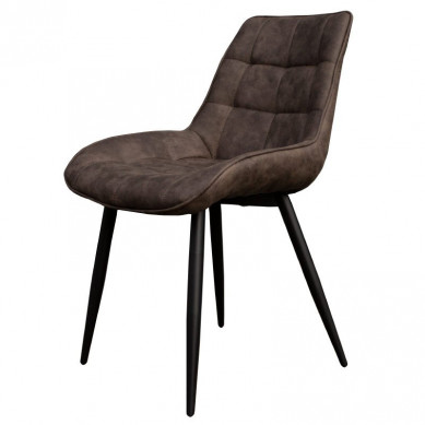 Bo Lundgren Eetkamerstoel - Loena - stof Cowboy retro lederlook antraciet