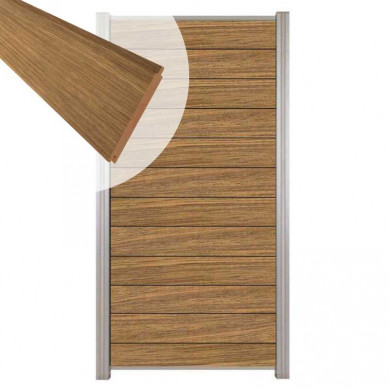 C-Wood Zelfbouw schutting hardhout Mix & Match Thermo Fraké - blank alu accessoires (90 x 180 cm)