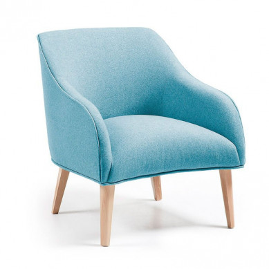La Forma stoel Lobby | blauw Varese stof met houten poten