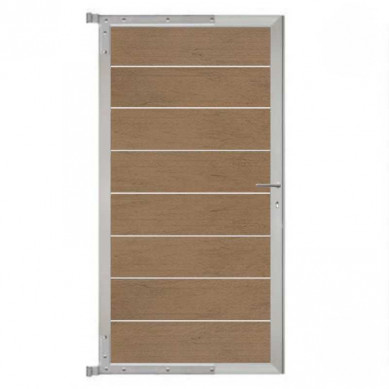 C-Wood Tuindeur aluminium blank frame Modular - composiet bruin gevlamd (90 x 180 cm)
