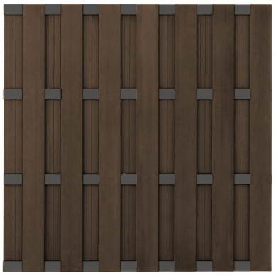 C-Wood Zelfbouw schutting composiet Bari donker bruin met antraciet alu accessoires (180 x 180 cm)