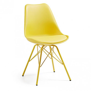 La Forma stoel Lars | gele kuipstoel met gele metalen poten